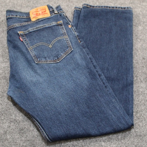 Levi's 505 Regular Fit Jeans Mens W36 L32 Blue Denim Pants - Picture 1 of 13